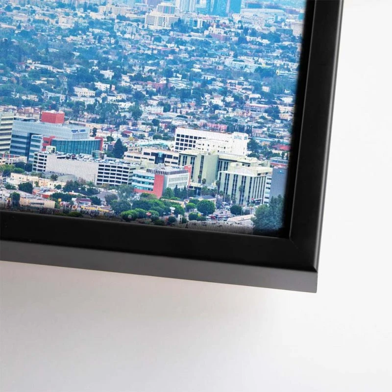 Skyline Los Angeles Panorama im schwarzen Bilderrahmen, 150x100cm