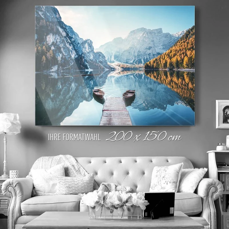 Berge & Gebirge Pragser Wildsee Dolomiten als Acrylglasverbund Bild 200x150cm