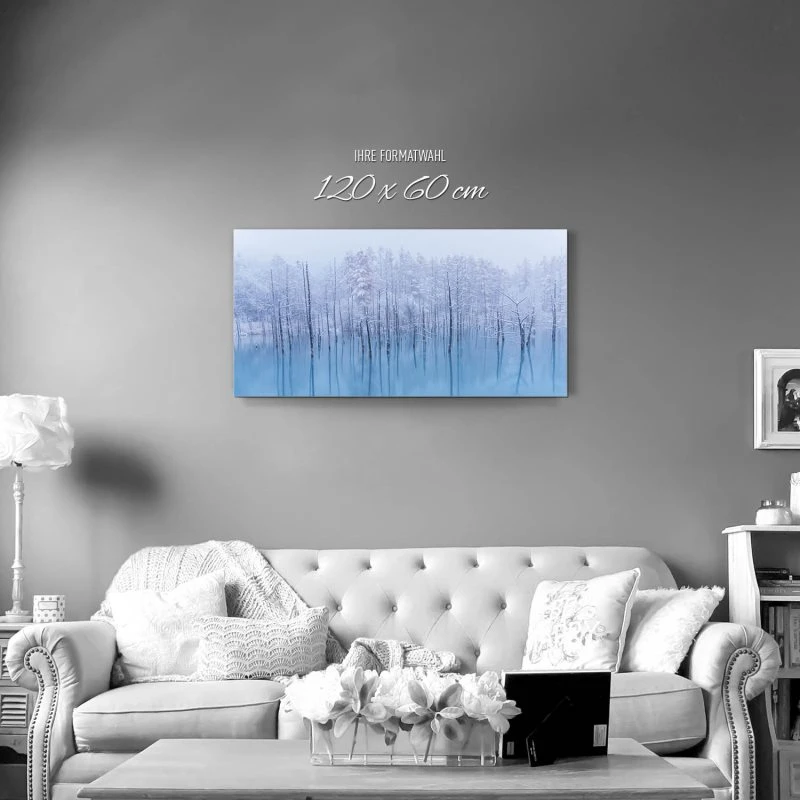 Flüsse & Seen Vereist als Alu-Dibond Bild 120x60cm