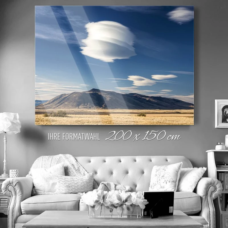200x150cm großes Acrylglasbild, Berge & Gebirge Wolken in Patagonien