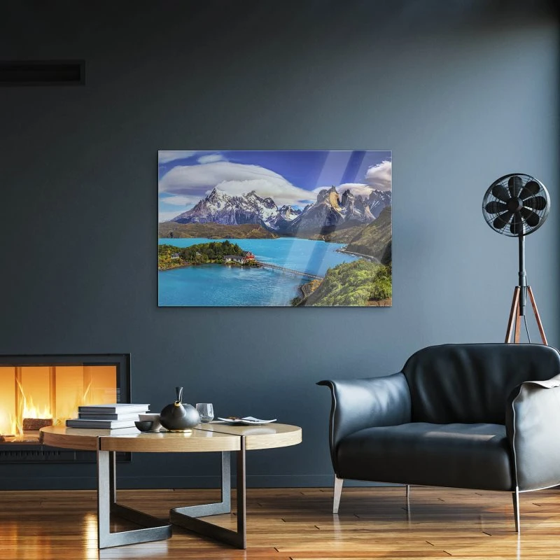 Berge & Gebirge Lake Pehoe Patagonien als Acrylglas Bild 120x60cm