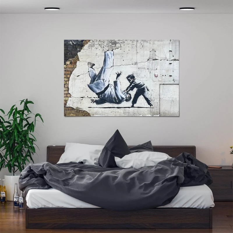Poster 90x60cm groß, Banksy Ukraine Judo