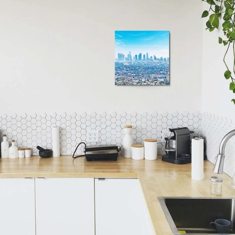 Skyline Los Angeles Panorama als Alu-Dibond Bild 80x80cm