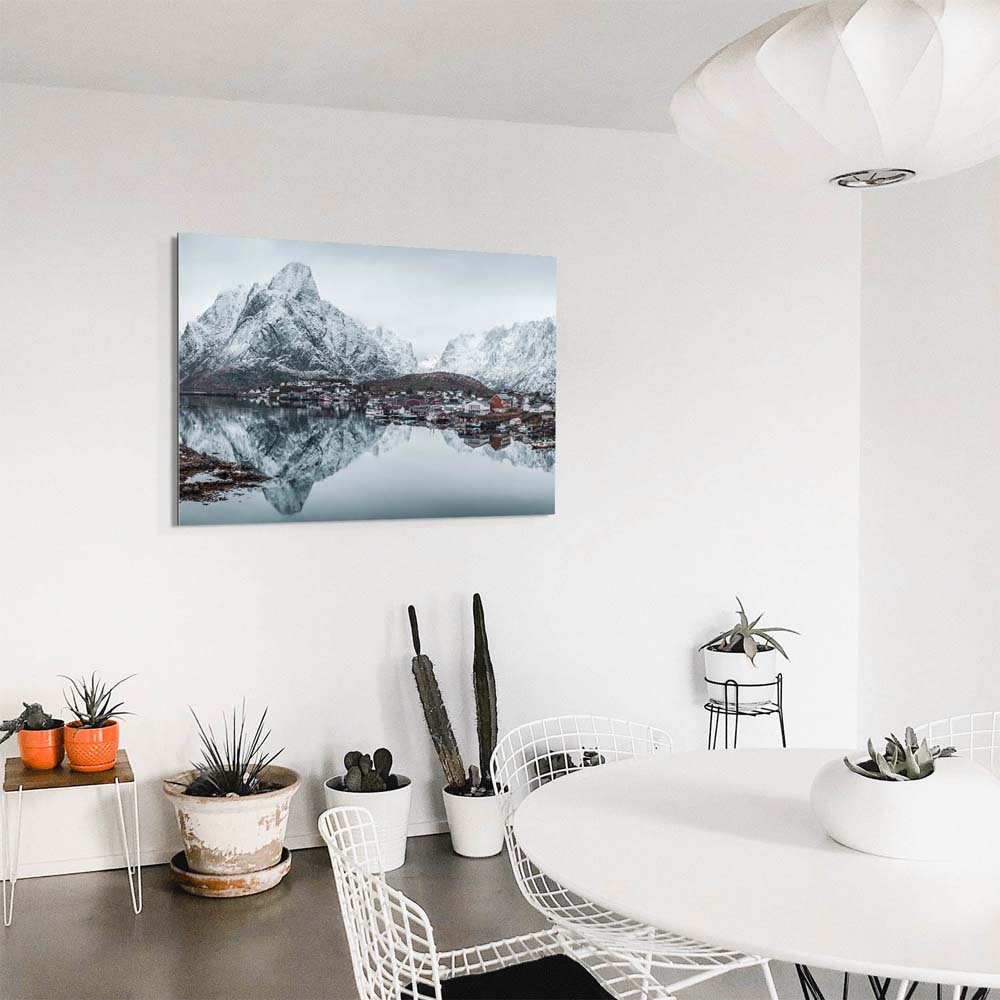 Panorama Alu-Dibond Bild 180x90cm Berge & Meer Lofoten Norwegen