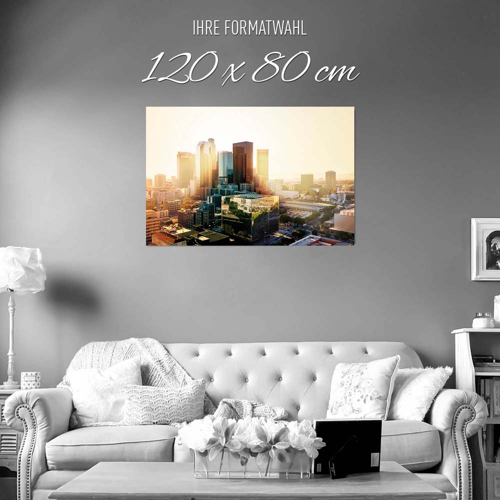Poster 120x80cm groß, Skyline Los Angeles Sunset