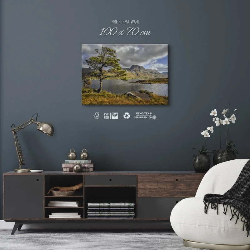 Leinwandbild Berge & Gebirge Slioch Schottland Loch Maree 100x70cm