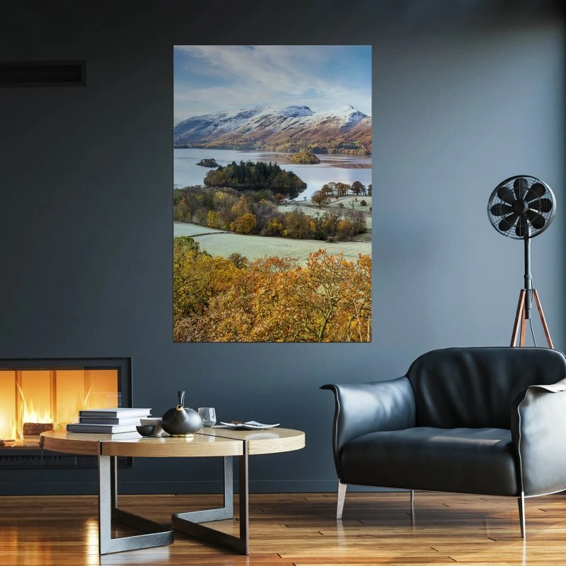 Poster 40x60cm im Hochformat, Derwent Water England Berge & Gebirge