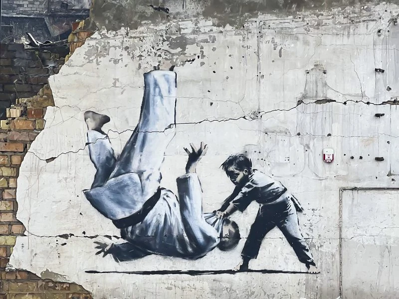 XXL Poster 200x150cm Banksy Ukraine Judo