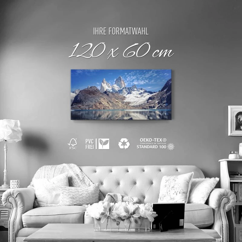 Leinwandbild 120x60cm Berge & Gebirge, Fitz Roy und  Cerro Torre