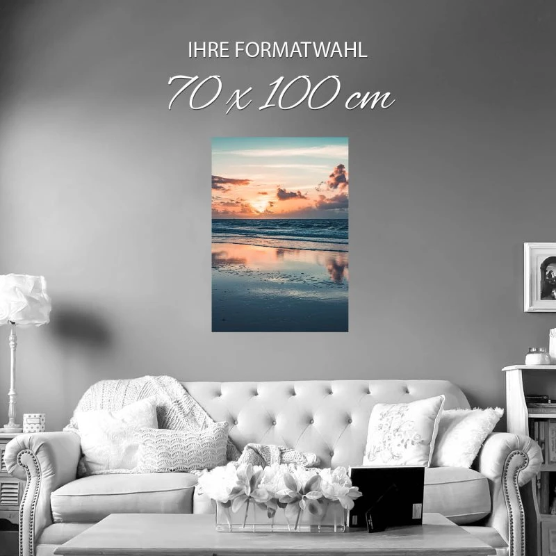 Poster Sonnenuntergang Nordsee Strand & Meer, 70x100cm groß