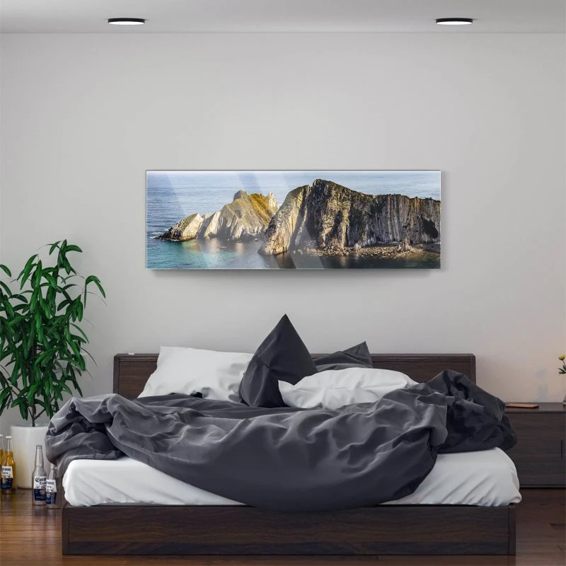 Strand & Meer Silence Beach, Spanien als Acrylglasverbund Bild 150x50cm