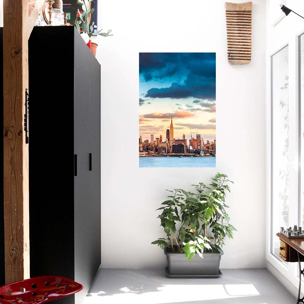 Skyline Panorama von New York Poster XXL 100x150cm im Hochformat