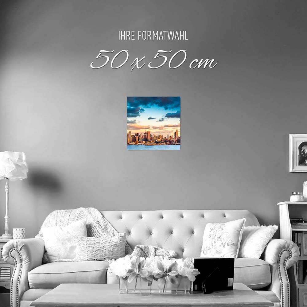 Poster 50x50cm Panorama von New York Skyline
