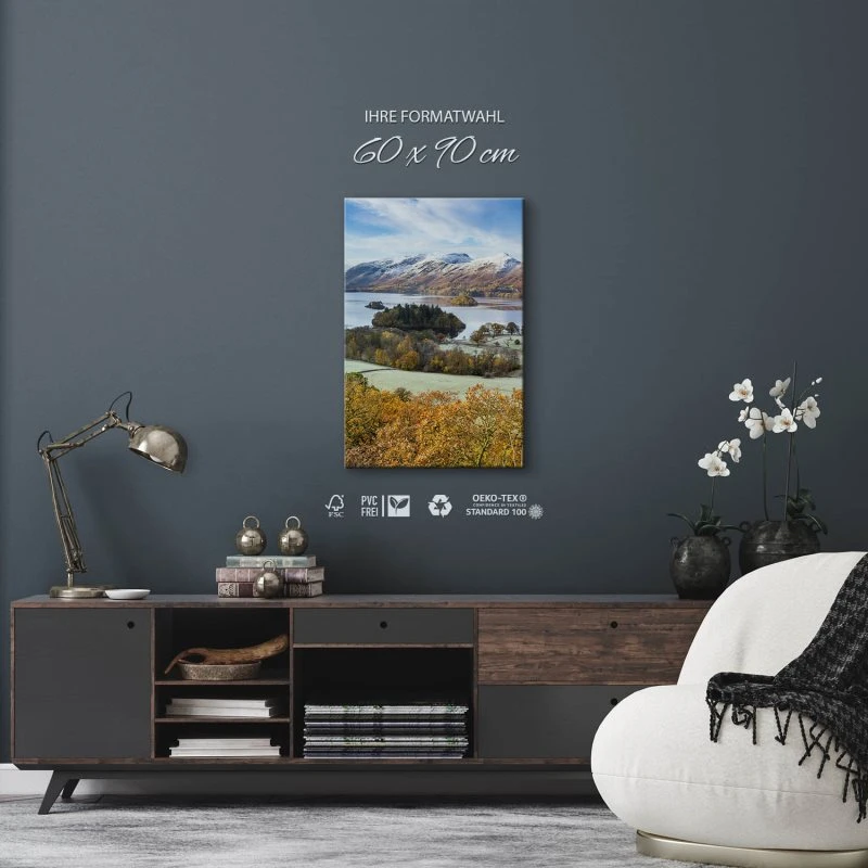 Keilrahmenbild Hochformat, Berge & Gebirge, Derwent Water England 60x90cm groß