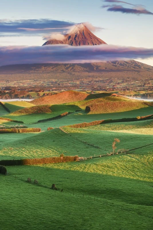 Poster 40x60cm im Hochformat, Vulkan Taranaki Egmond Neuseeland Berge & Gebirge