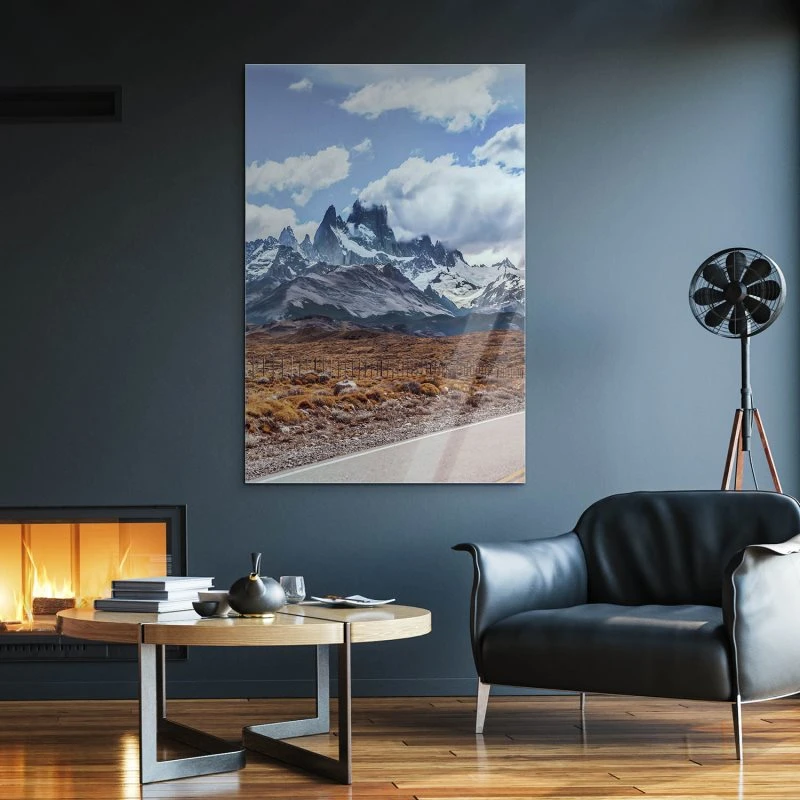 Hochformat Acrylglasverbund Bild, Berge & Gebirge Fitz Roy in 80x120cm größe