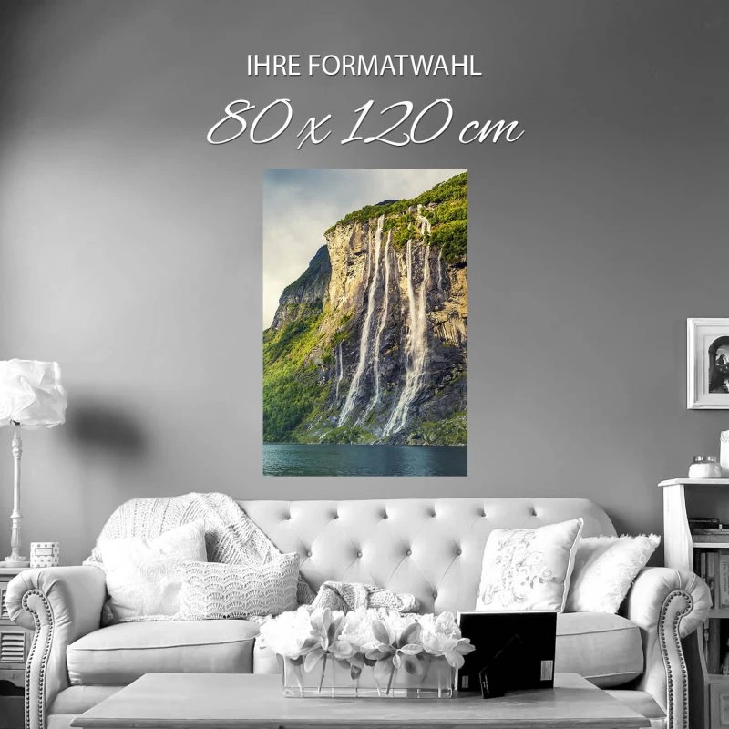 Poster 80x120cm Hochformat, Wasserfall Seven Sisters