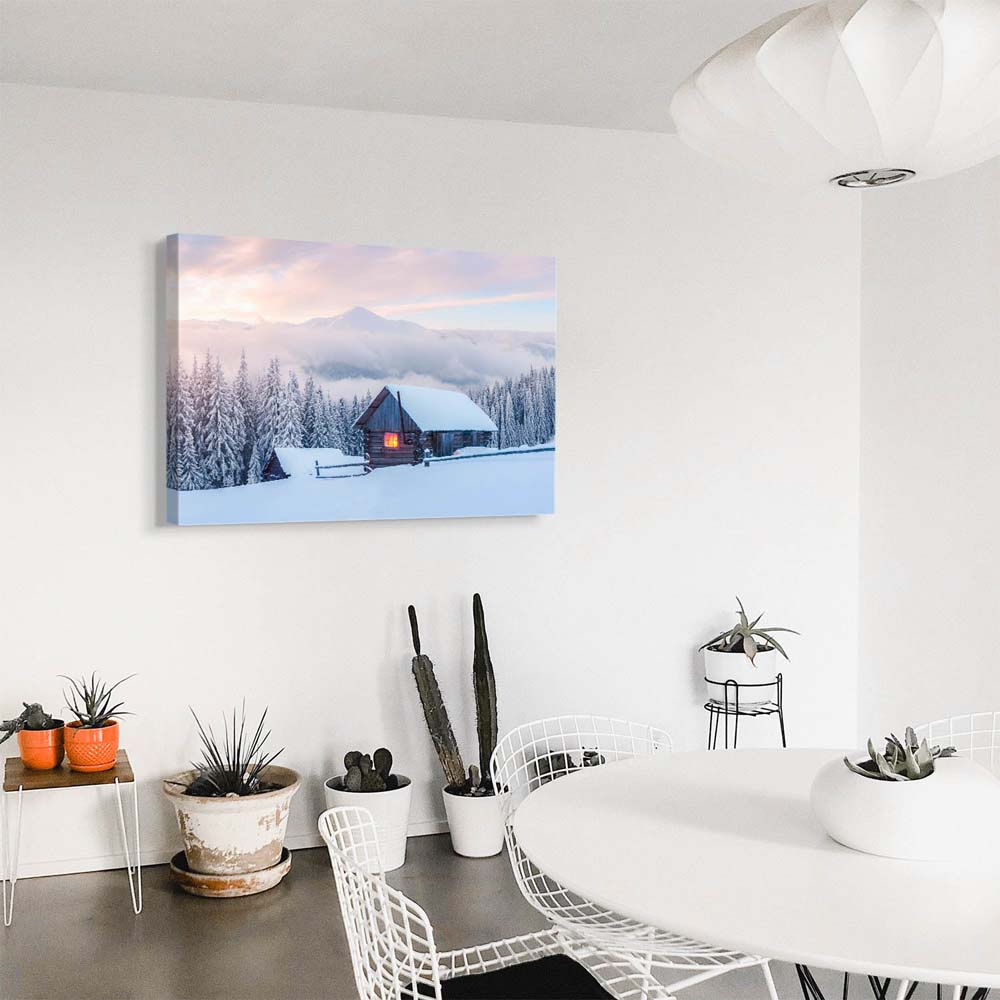 Berge & Gebirge Winterhütte als Keilrahmenbild 180x120cm