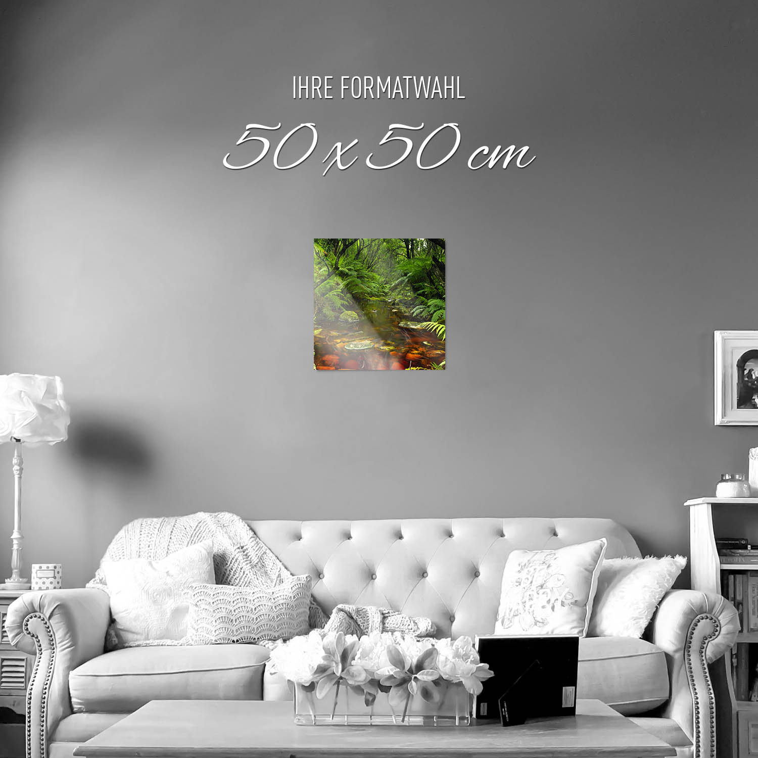WandPoster Wald & Bäume Wasserlauf, 50x50cm