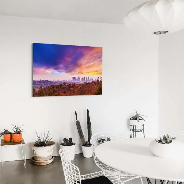 Skyline Los Angeles hills als Alu-Dibond Bild 50x50cm