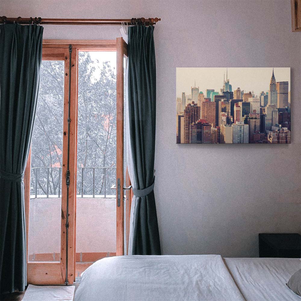 Skyline New York Vintage look als Keilrahmenbild 180x90cm
