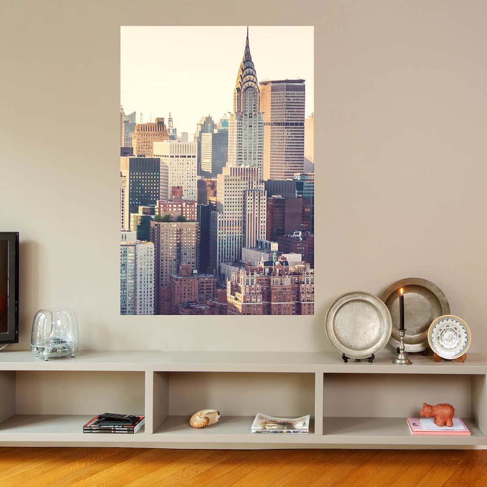 Skyline New York Vintage look Poster XXL 100x150cm im Hochformat