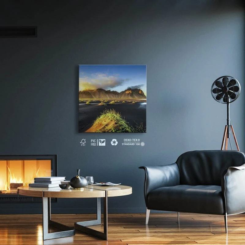 Berge & Gebirge Vestrahorn Island als Leinwand Bild 30x30cm