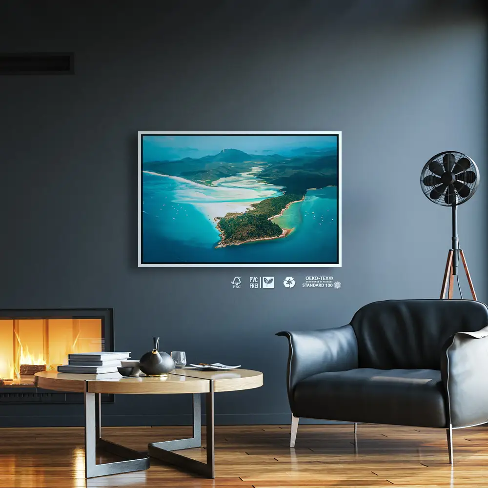 Strand & Meer Panorama Australien im weißen Bilderrahmen, 200x150cm