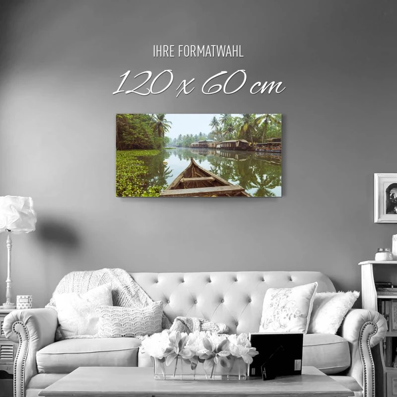 Flüsse & Seen Kumarakom Indien als Alu-Dibond Bild 120x60cm