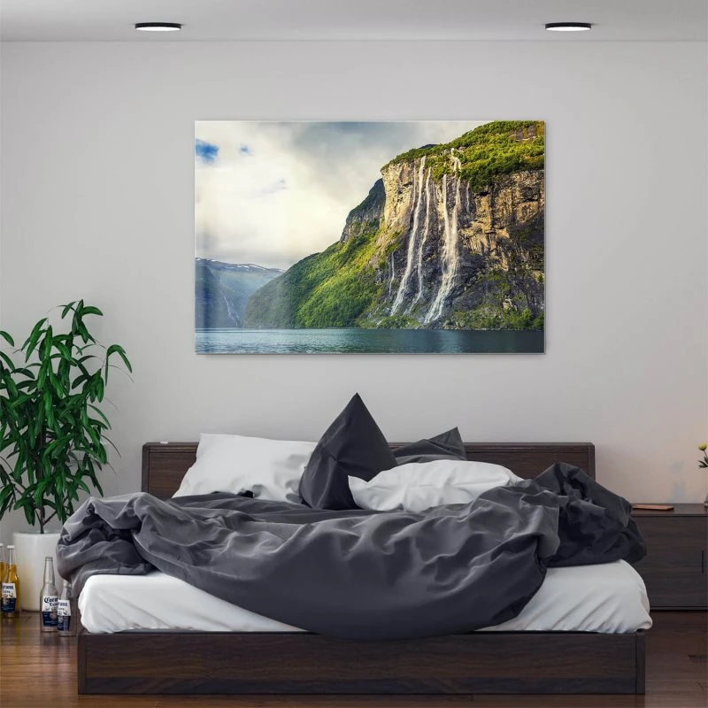Wasserfall Seven Sisters als Acrylglasverbund Bild 150x100cm