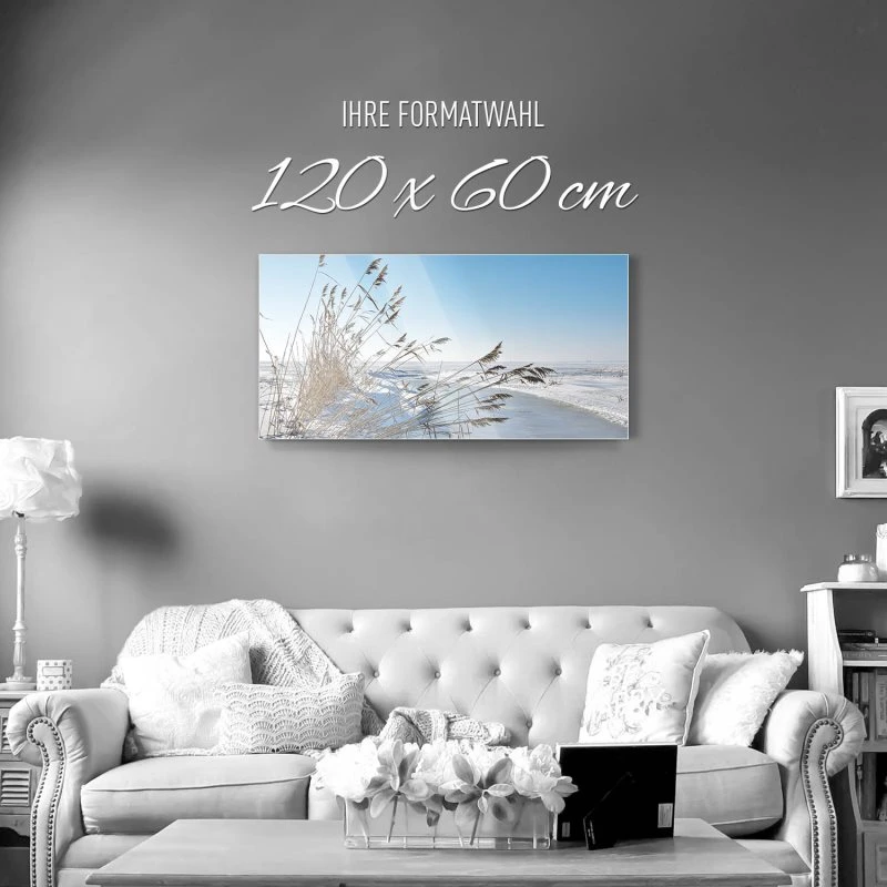Strand & Meer Winterhafer Ostsee als Acrylglas Bild 120x60cm
