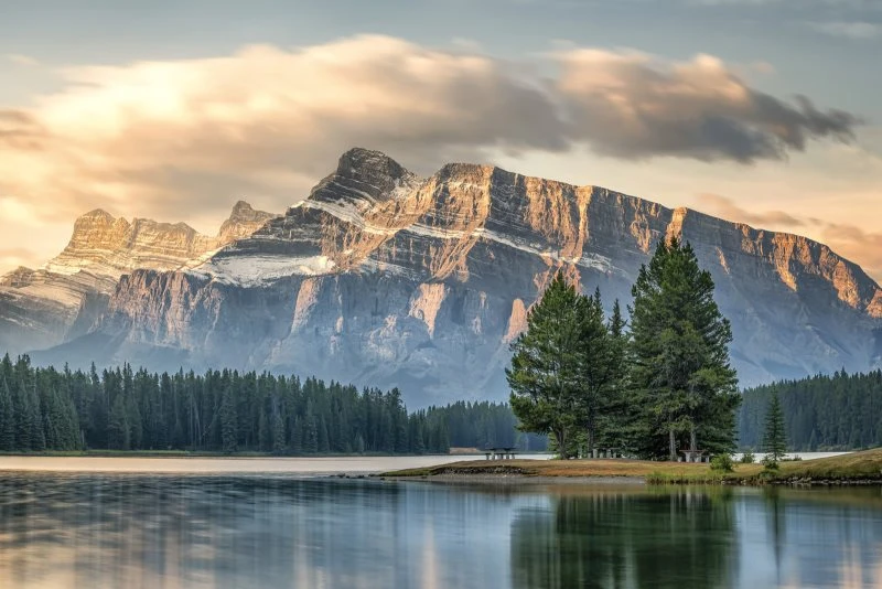 Berge & Gebirge Kanada Mount Rundle als Acrylglasverbund Bild 150x100cm
