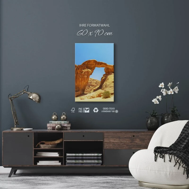 Keilrahmenbild Hochformat, Berge & Gebirge, Wadi Rum Wüste 60x90cm groß