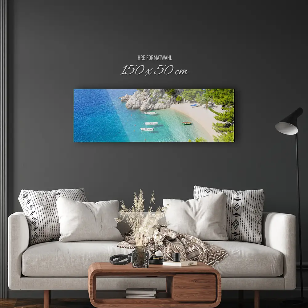 Acrylglasbild 150x50cm groß Strand & Meer Sommer Kroatien