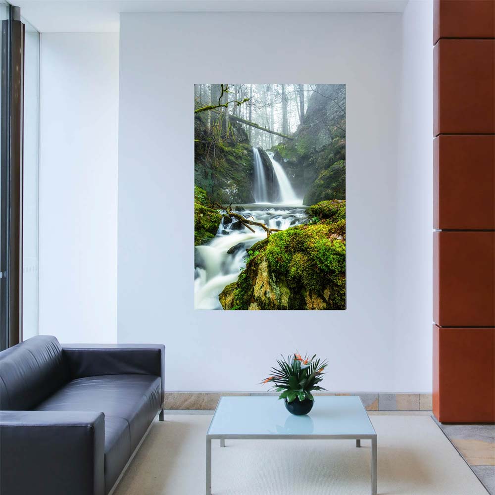 Wald & Bäume Wasserfall im Schwarzwald Poster XXL 100x150cm im Hochformat