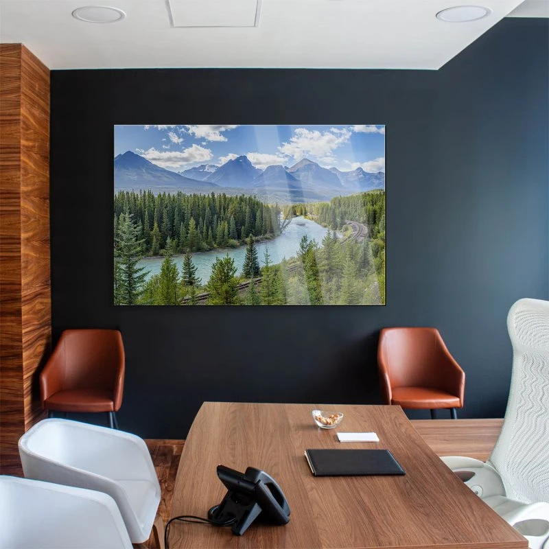 Berge & Gebirge Morants Curve Kanada Banff als Acrylglasverbund Bild 200x150cm