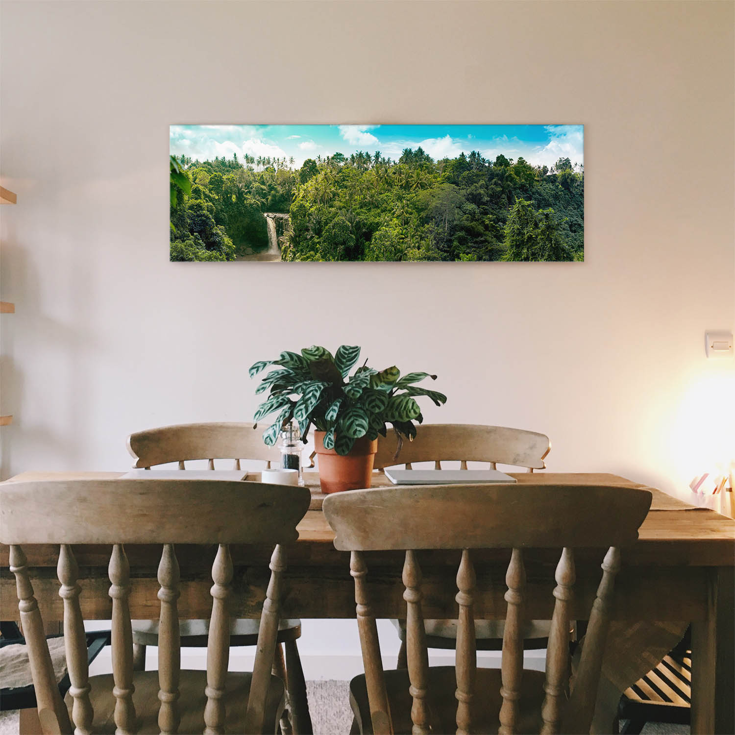 Leinwandbild 120x60cm Dschungel, Wasserfallpanorama