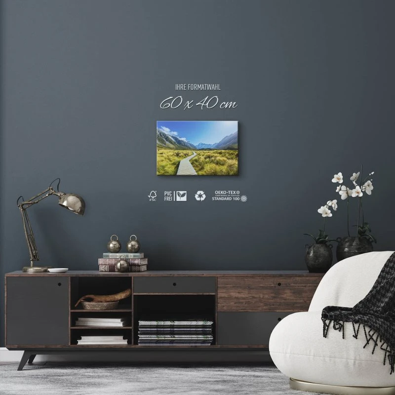 Leinwandbild Mount Cook National Park Neuseeland, Berge & Gebirge 60x40cm