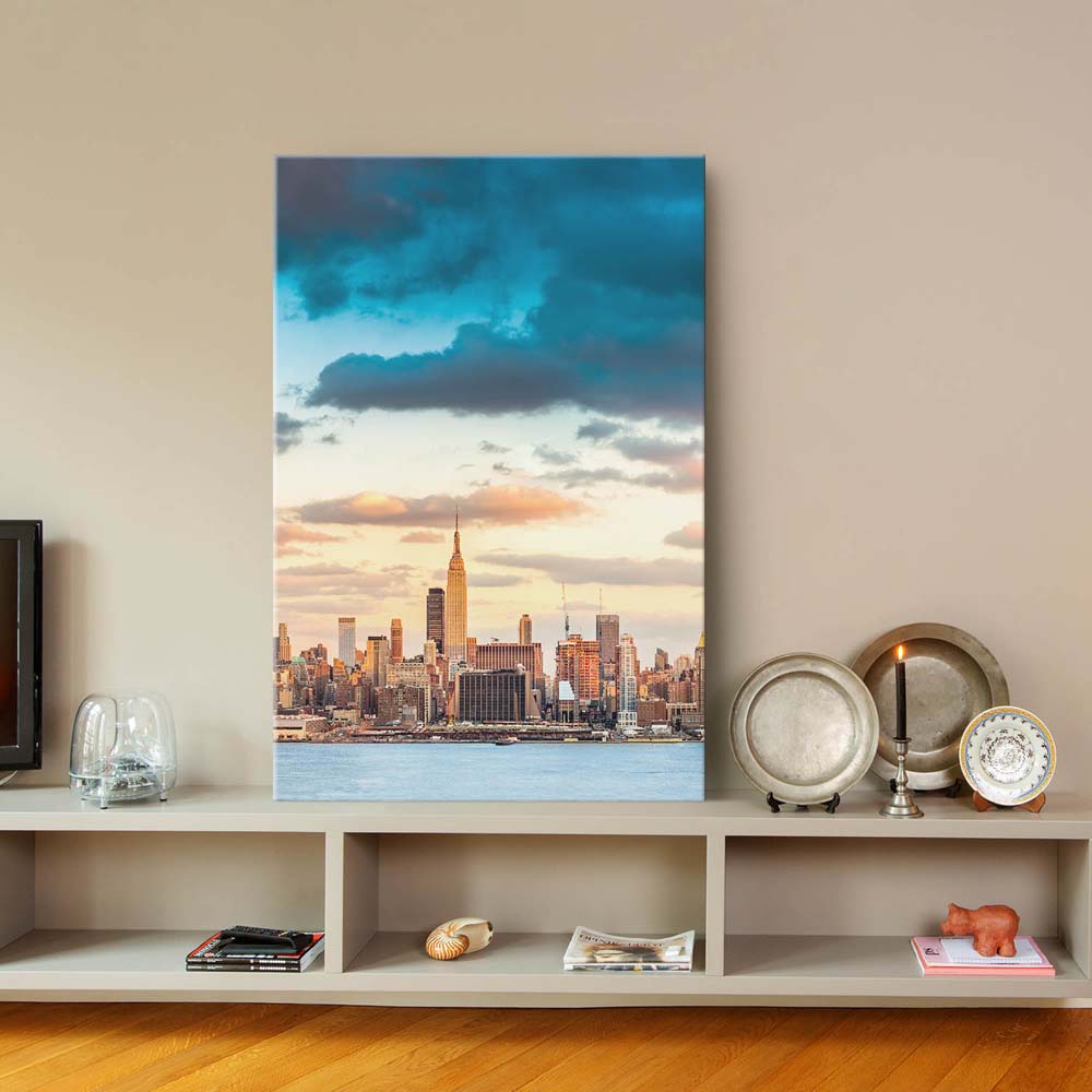 Keilrahmenbild Hochformat, Skyline, Panorama von New York 60x90cm groß