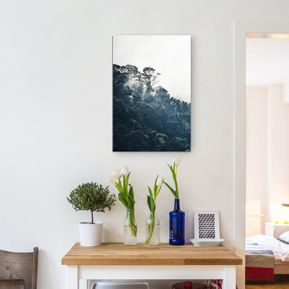 XXL Dschungel Alu-Dibond Bild im Hochformat 100x150cm, Motiv weiter Ausblick