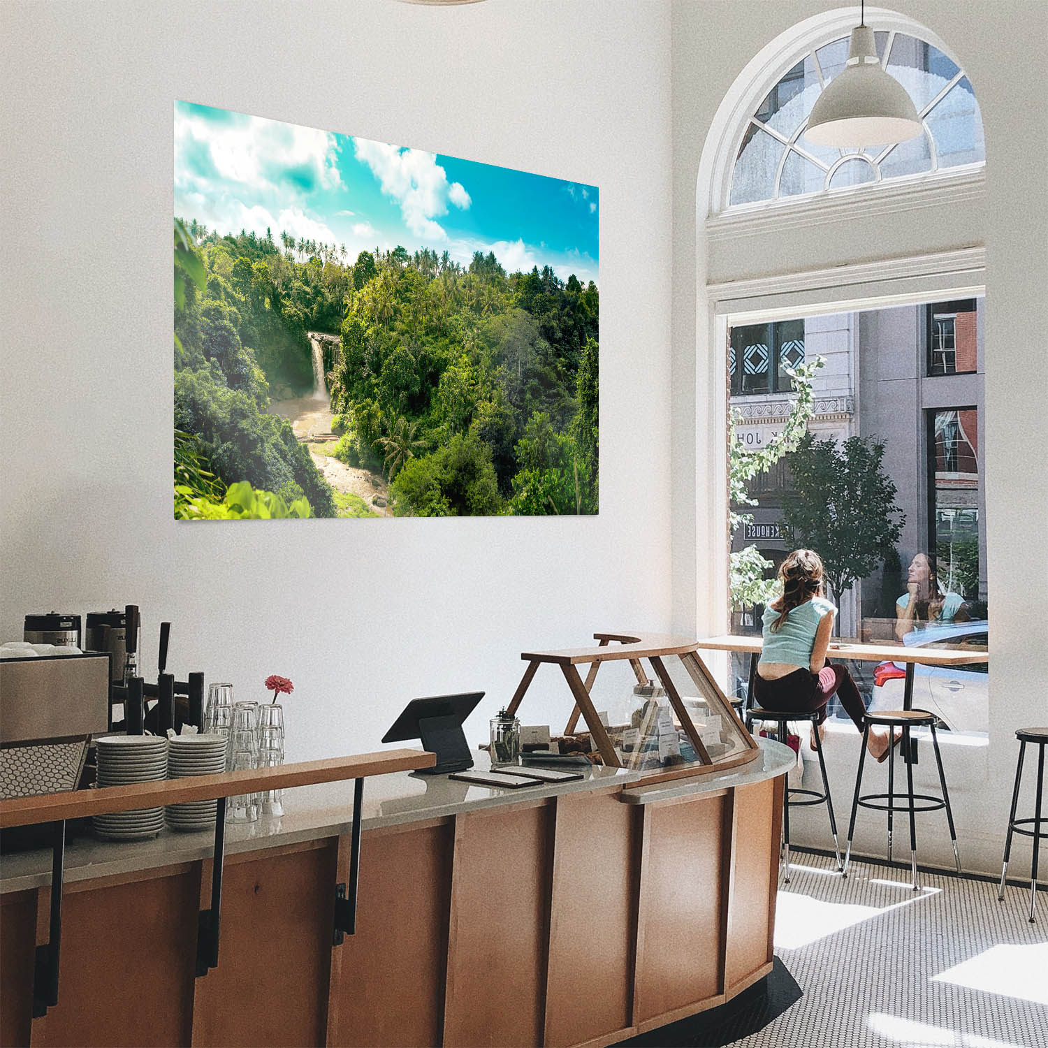 WandPoster Dschungel Wasserfallpanorama, 50x50cm
