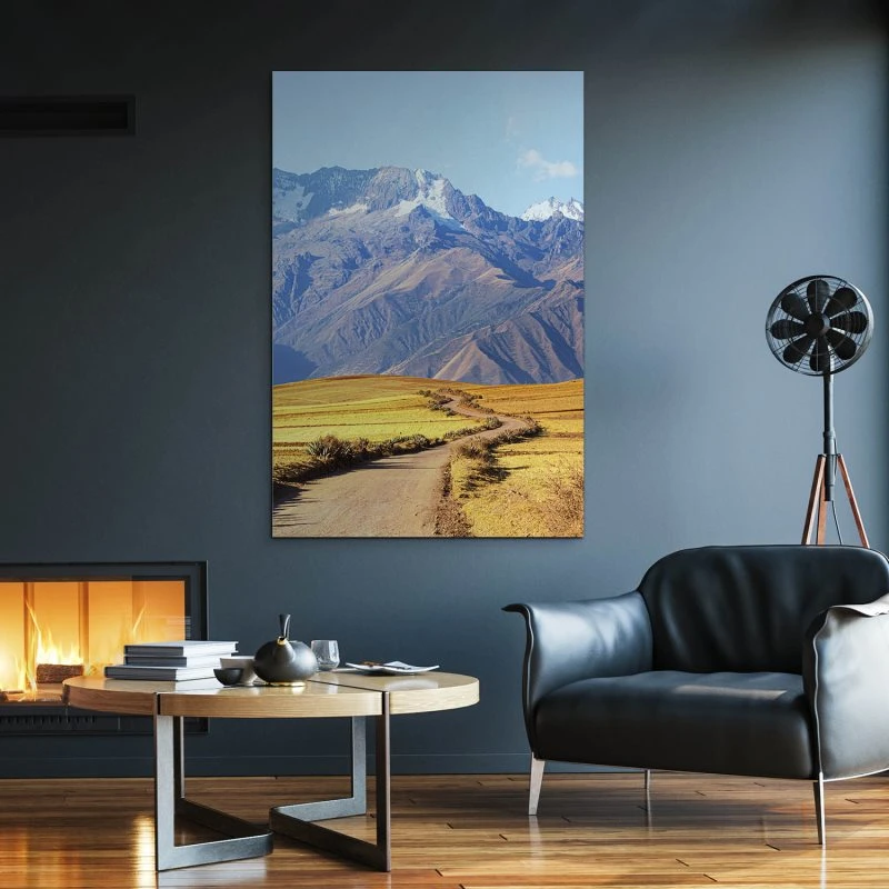 XXL Berge & Gebirge Alu-Dibond Bild im Hochformat 100x150cm, Motiv Peruvian pampa, Peru