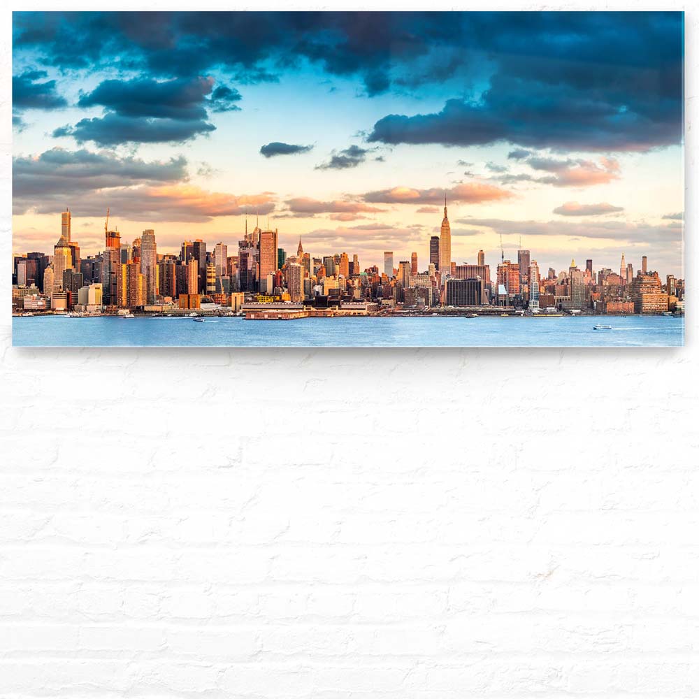 Panorama Acrylglasbild 180x90cm Skyline Panorama von New York