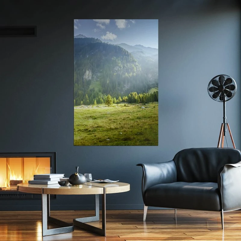 Poster 40x60cm im Hochformat, Herbst Zillertal Tirol Berge & Gebirge