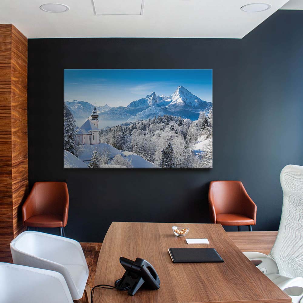 Berge & Gebirge Winter in den Alpen als Keilrahmenbild 180x90cm