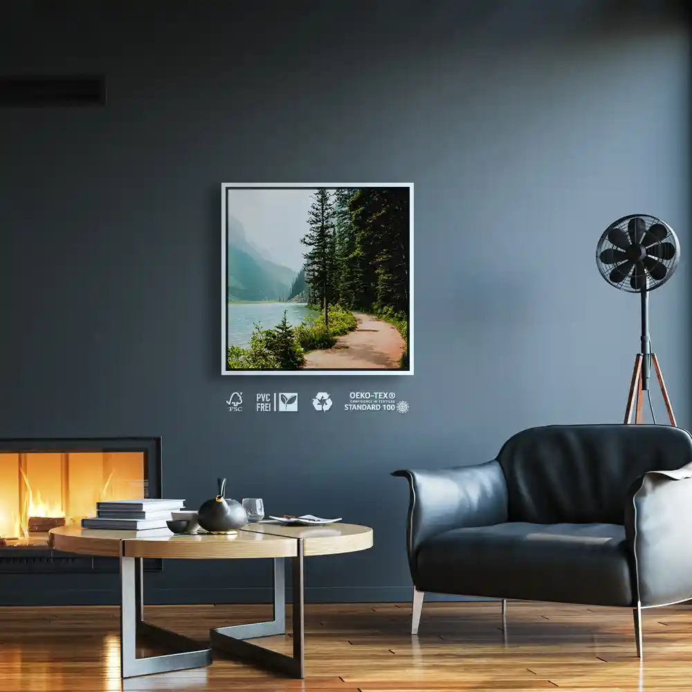 Flüsse & Seen Banff National Park Kanada im weißen Bilderrahmen, 80x80cm