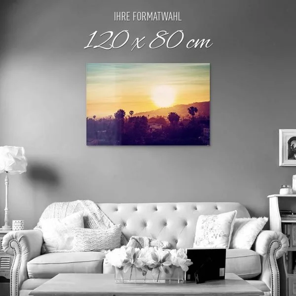 Skyline Los Angeles sunset als Acrylglasverbund Bild 120x80cm