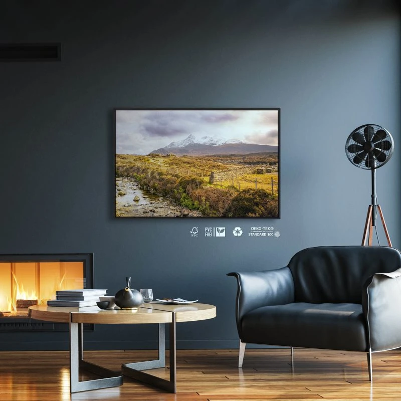 Berge & Gebirge England Grafschaft im schwarzen Bilderrahmen, 150x100cm