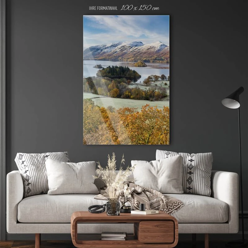 Berge & Gebirge im XXL Hochformat, Derwent Water England als Acrylglasbild 100x150cm