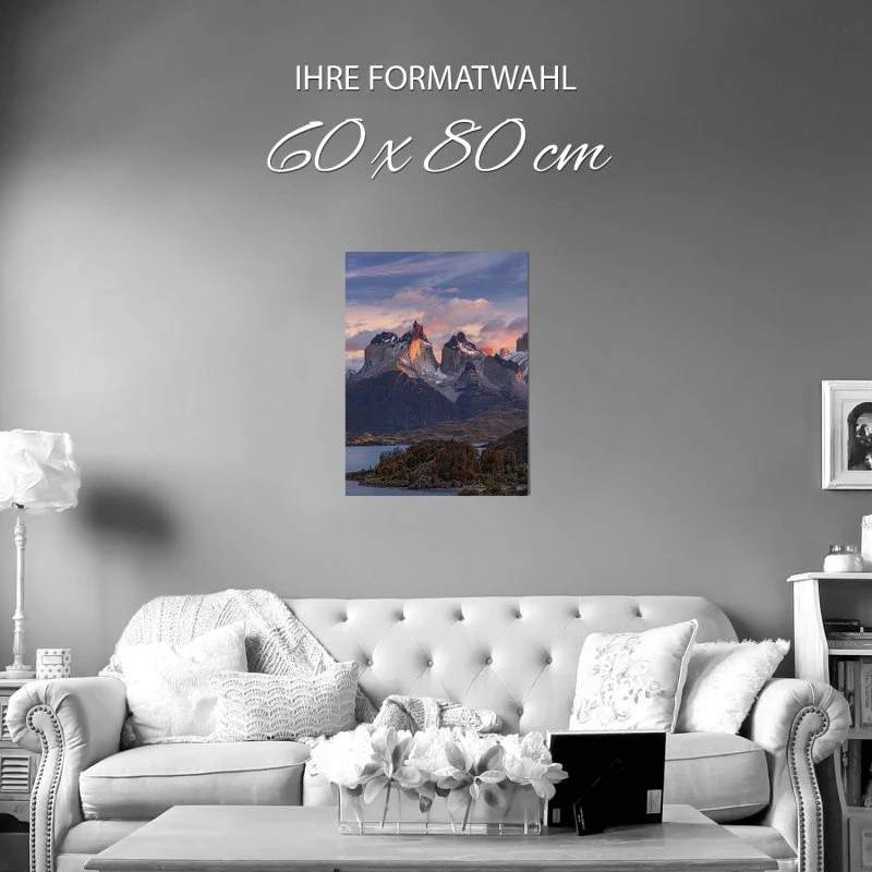 Poster 60x80cm groß, Flüsse & Seen Sonnenspiele Patagonien